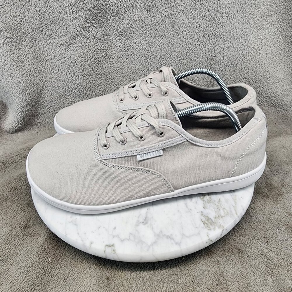 Whitin Shoes Mens Size EU 44 US 11 Wide Gray Anatomical Toe Low-Top Canvas Sneak